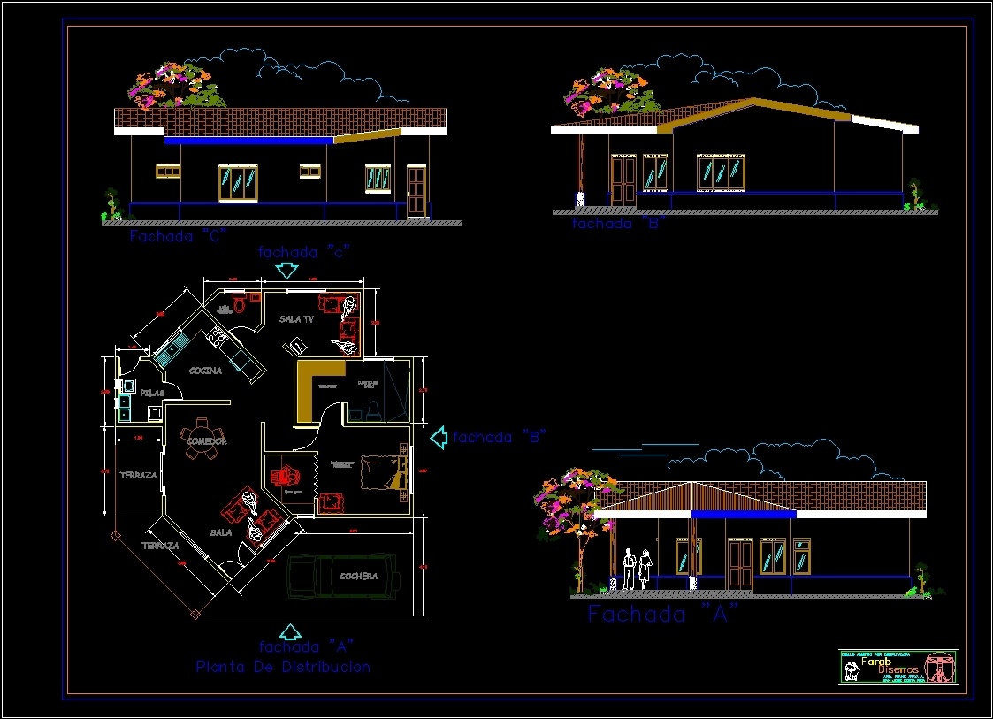 Ante-Project Of House DWG Full Project for AutoCAD • Designs CAD