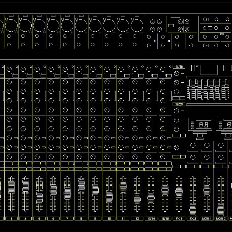 Audiomixer Dj DWG Block for AutoCAD • Designs CAD