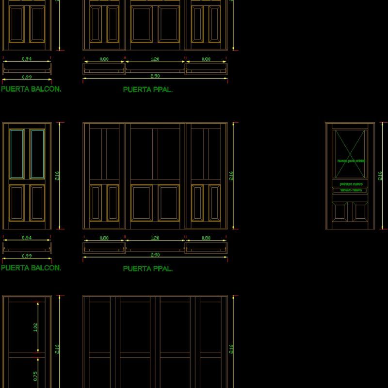 Balcont Door DWG Block for AutoCAD • Designs CAD