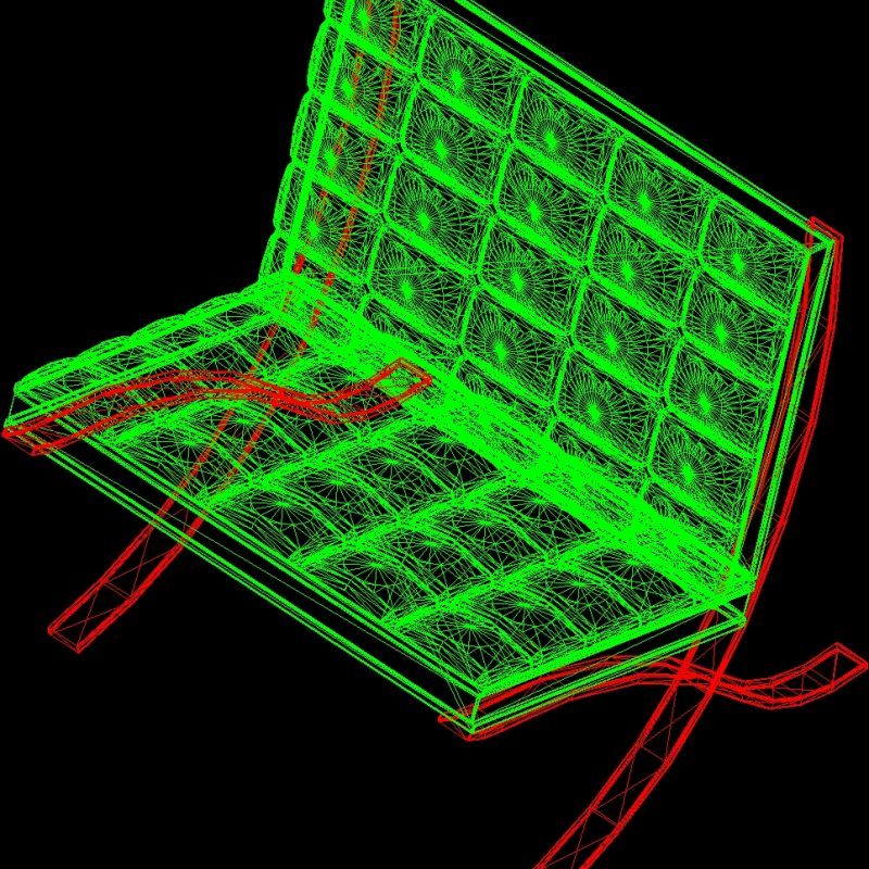 Barcelona Chair 3D DWG Model for AutoCAD • Designs CAD