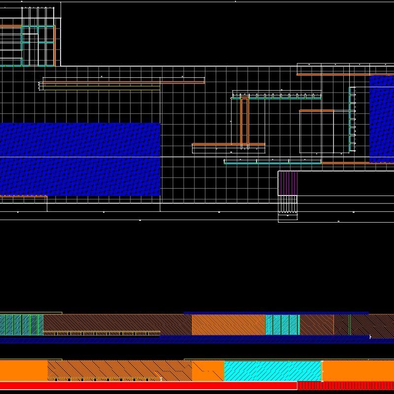 Barcelona Pavilion, By Mies Van Der Rohe, 1020 DWG Section for AutoCAD