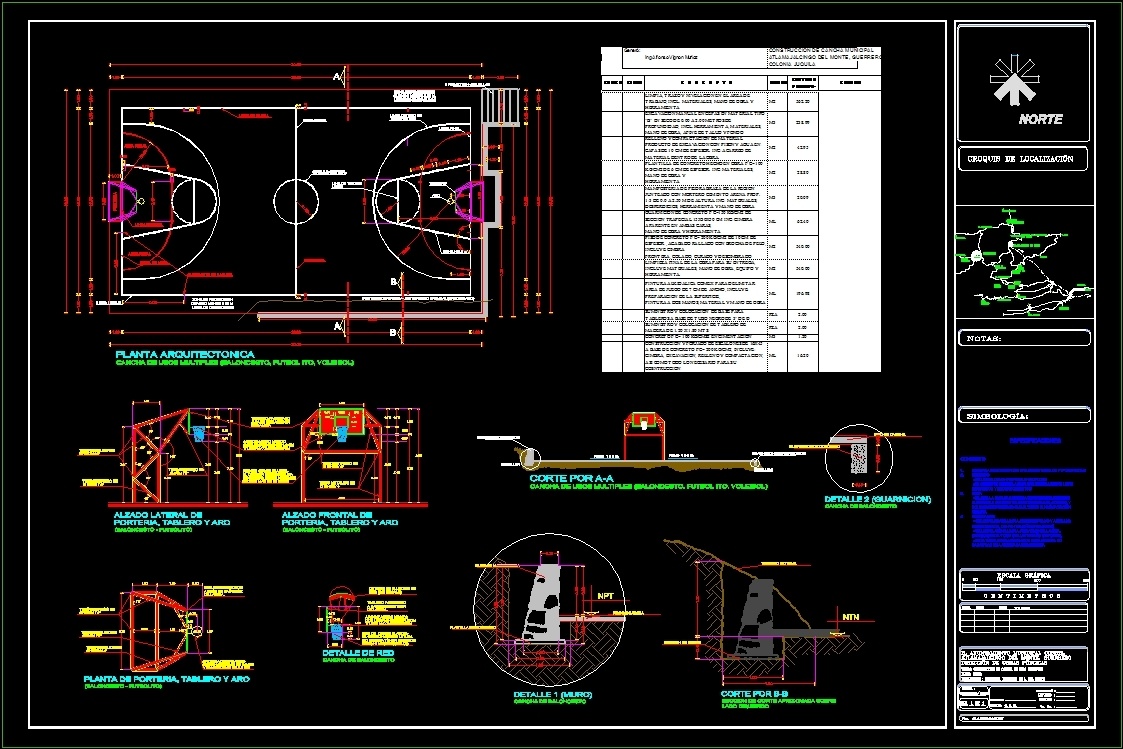 Basketball Court Map Dwg Block For Autocad • Designs Cad