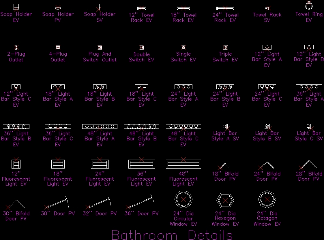 Bathroom Symbols DWG Block for AutoCAD • Designs CAD