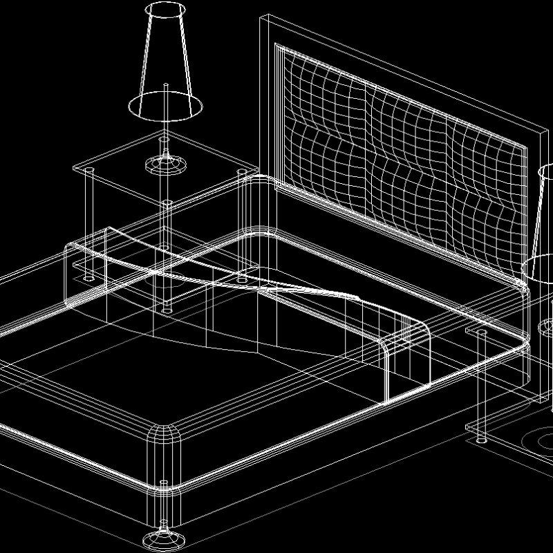 Bed 3D DWG Model for AutoCAD • Designs CAD