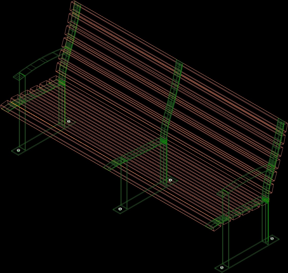 Bench 3D DWG Model for AutoCAD • Designs CAD