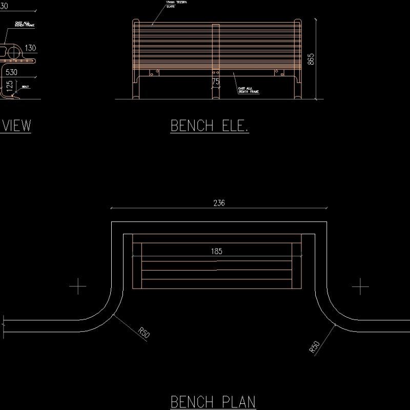 Bench DWG Block for AutoCAD • Designs CAD