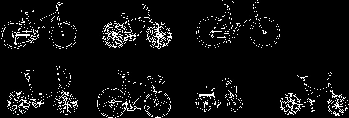 Blocage de vélo CAD - Bikes Dwg MoDel For AutocaD 95638