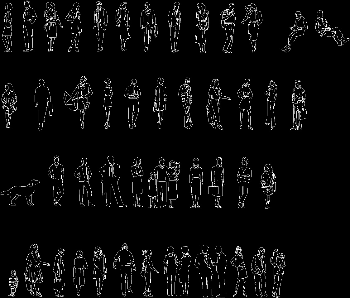 Block Human Figures Dwg Detail For Autocad • Designs Cad