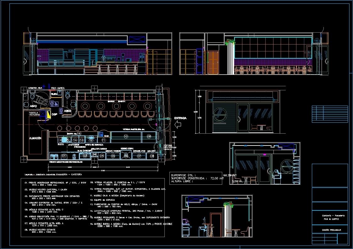 Caffee Bar DWG Section for AutoCAD • Designs CAD