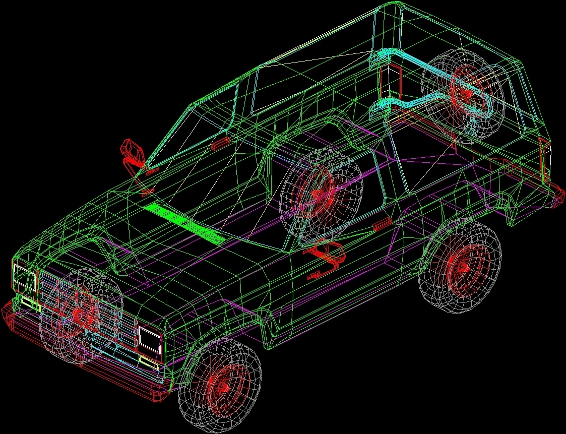 3d car cad block