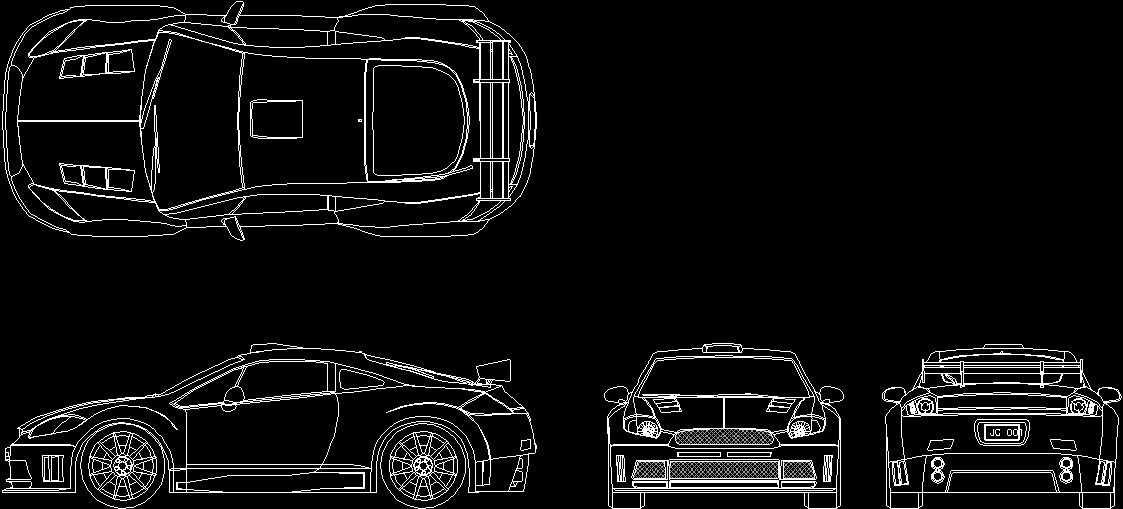 Cars 4 Views DWG Model for AutoCAD  Designs CAD