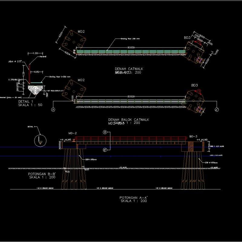 Catwalk Section DWG Section for AutoCAD • Designs CAD