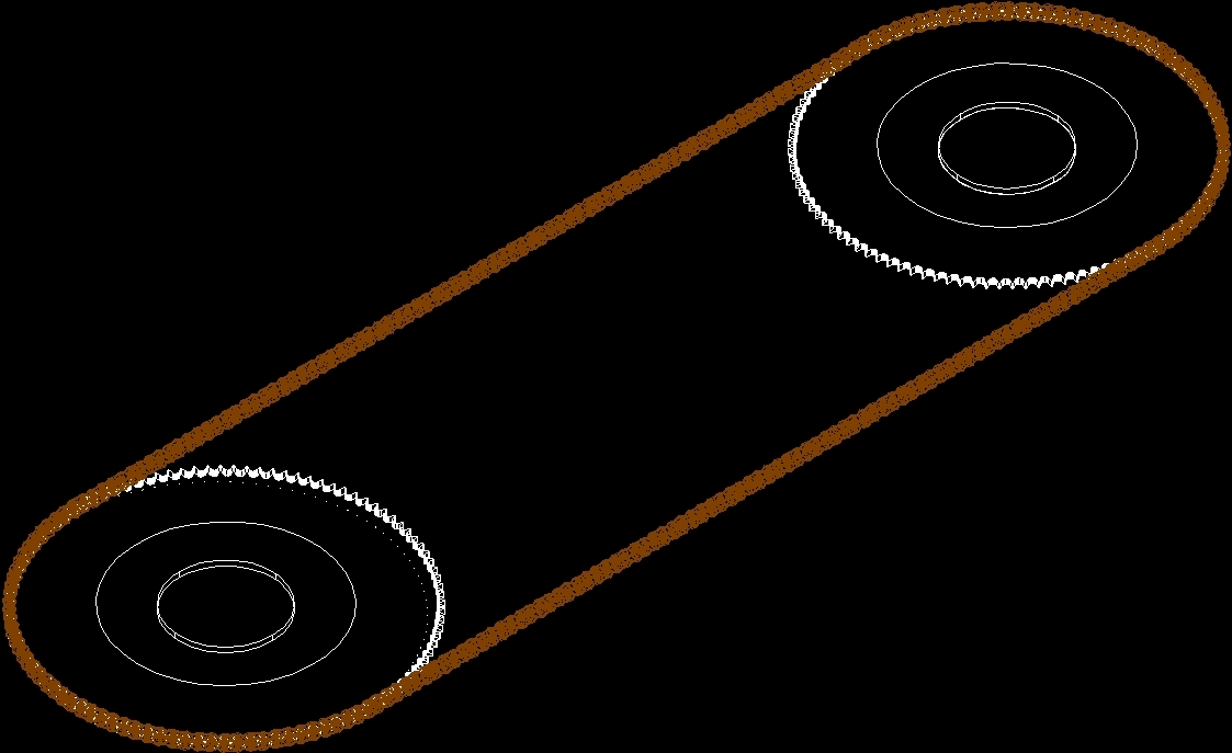 Chain Drive With Two Pinion Cogs DWG Block for AutoCAD • Designs CAD