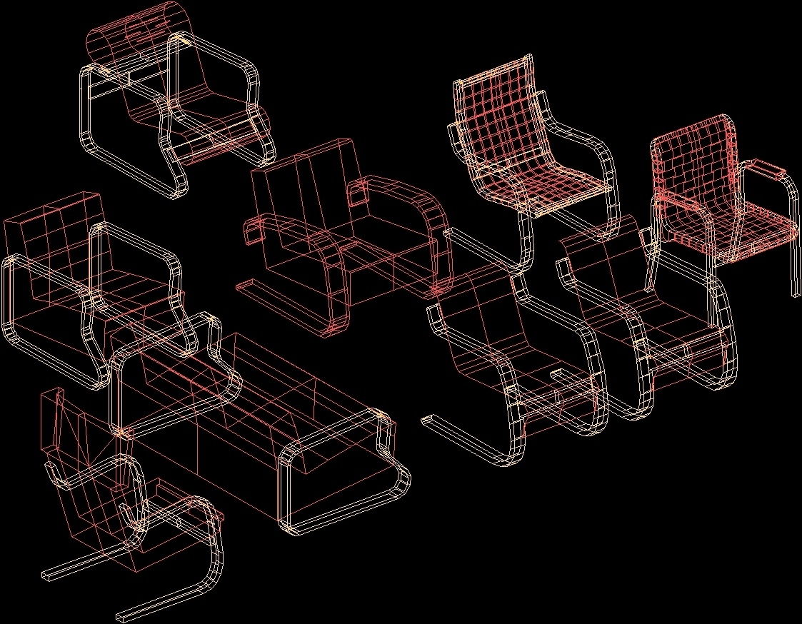 Chair Alvar Aalto 3D DWG Model for AutoCAD • Designs CAD
