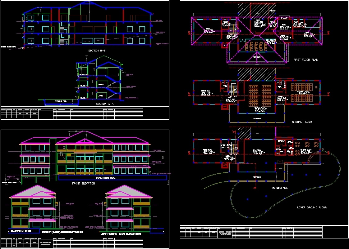 Club House DWG Detail for AutoCAD • Designs CAD