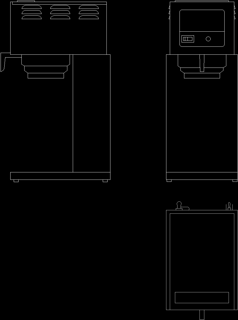 Coffee Maker For Household Or Commercial 2D DWG Block for AutoCAD