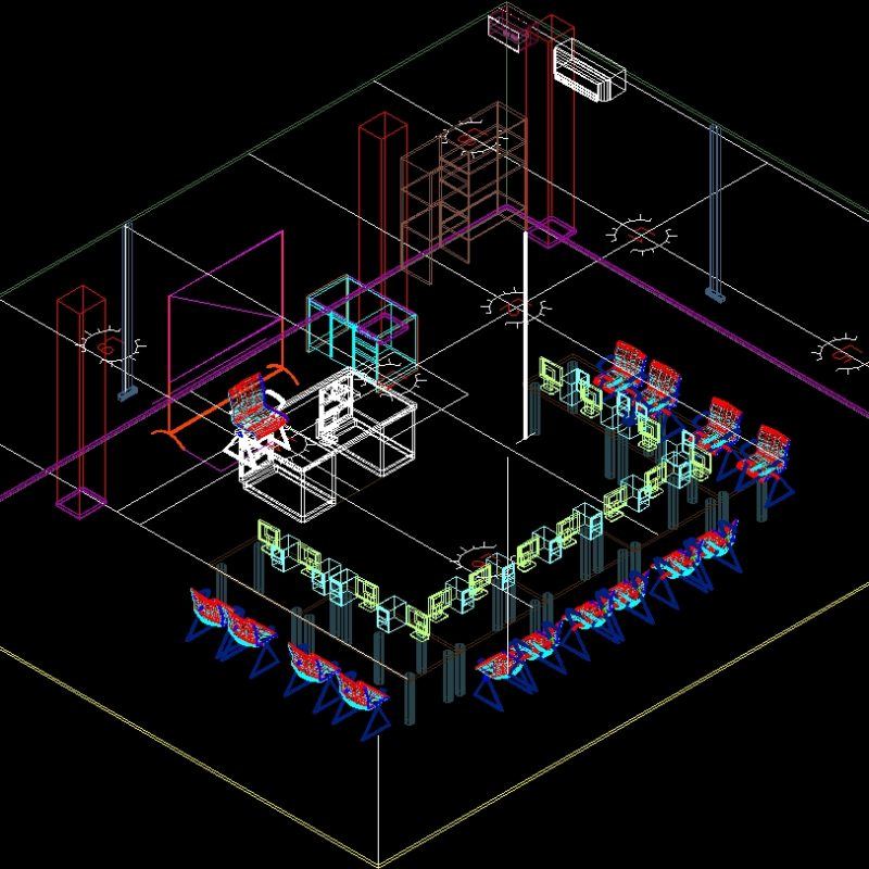 Computer Room 3d Dwg Model For Autocad • Designs Cad