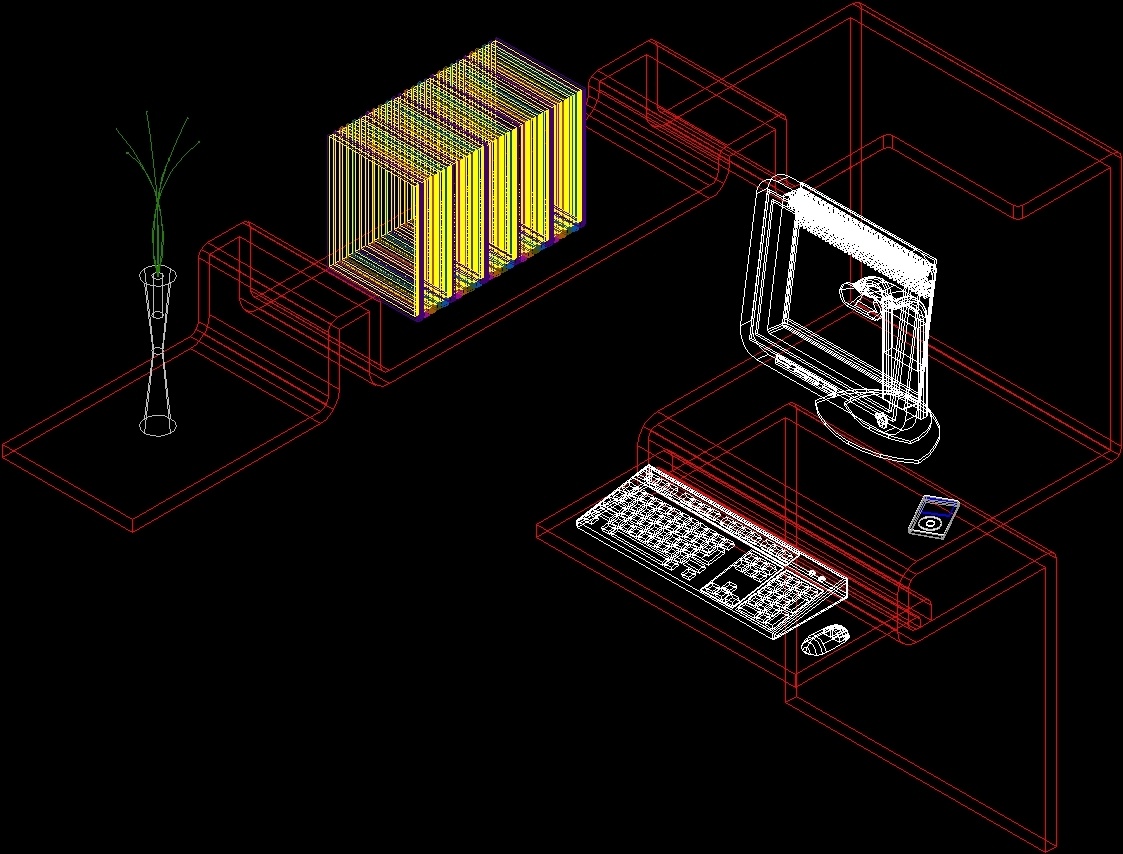 Computer Table Cad Block