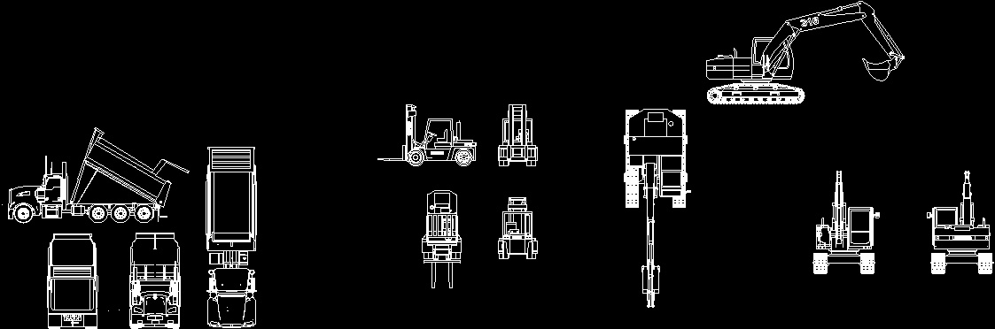 Строительная техника чертежи в dwg