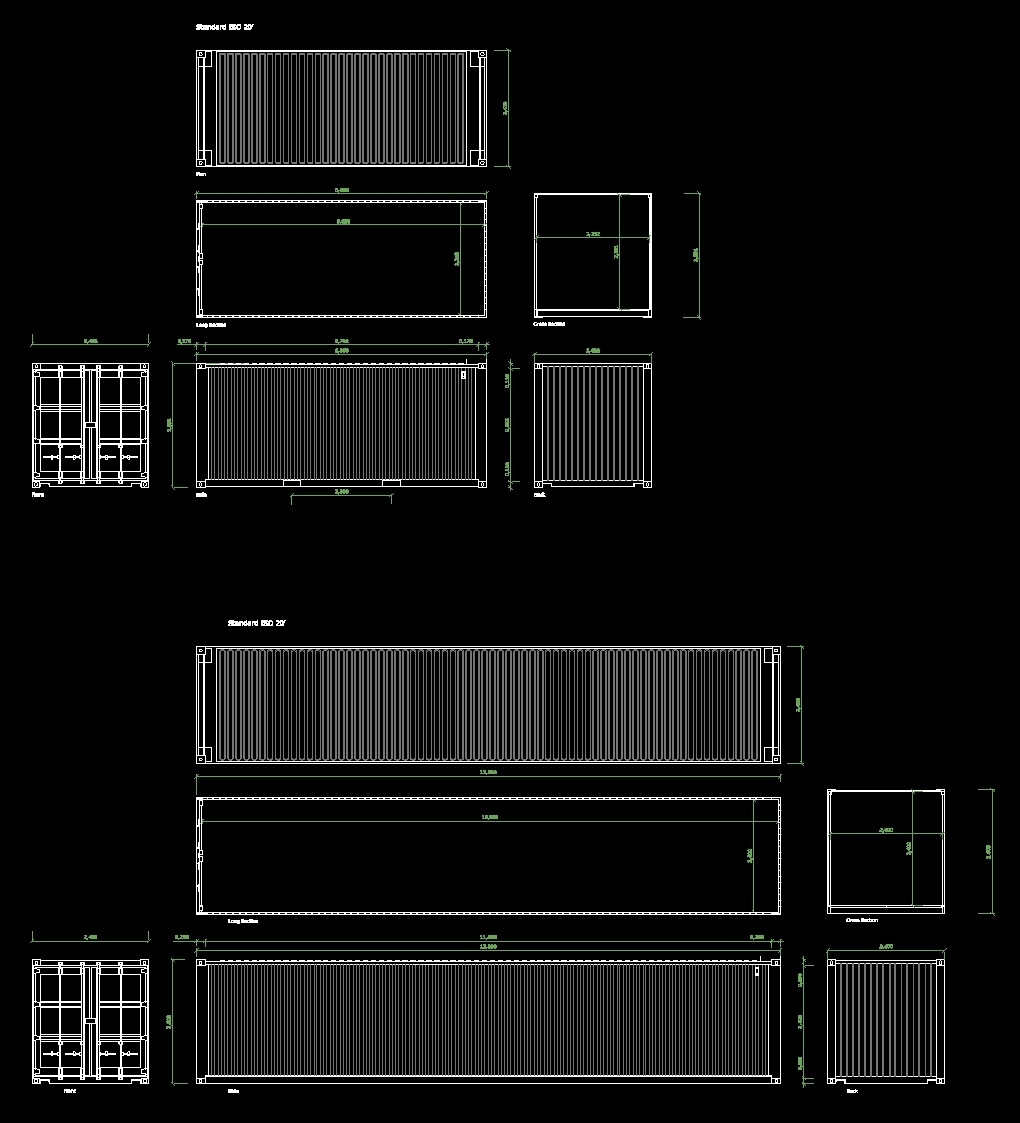 iso container 2d drawing