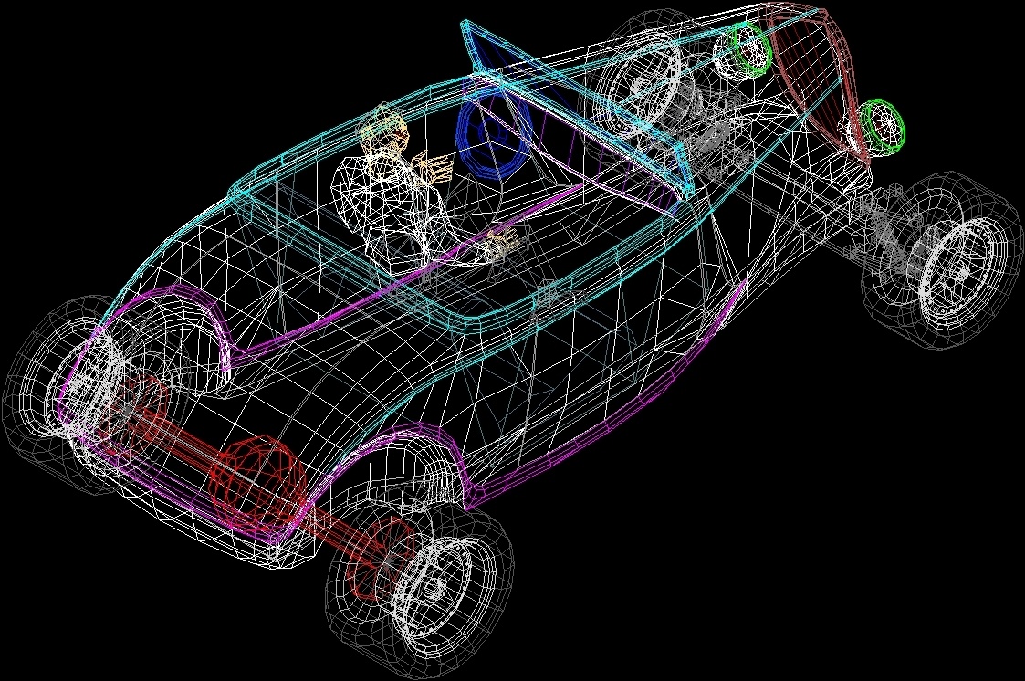 3d car cad block