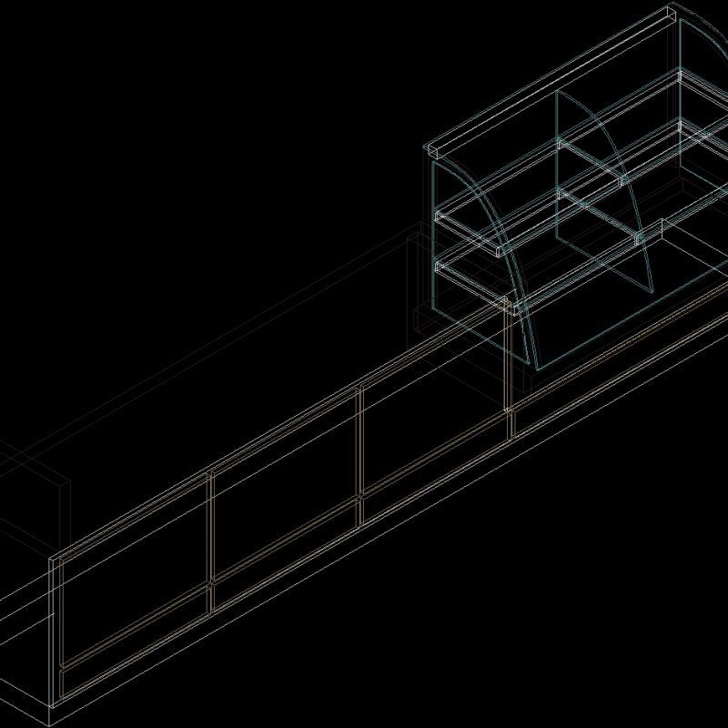 Counter With Display Of Pastry DWG Model for AutoCAD • Designs CAD