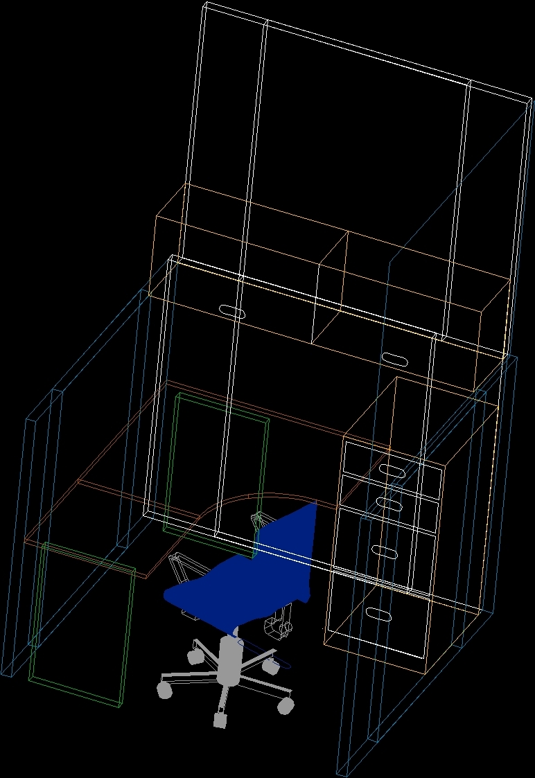 Cubicle Recepcion Library 3D DWG Model for AutoCAD 