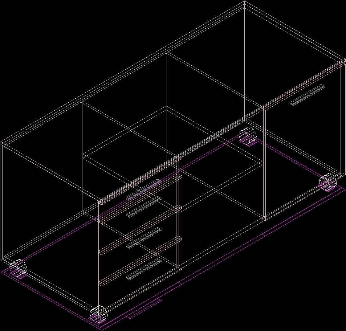 Cupboards - Drawers 3D DWG Model for AutoCAD • Designs CAD