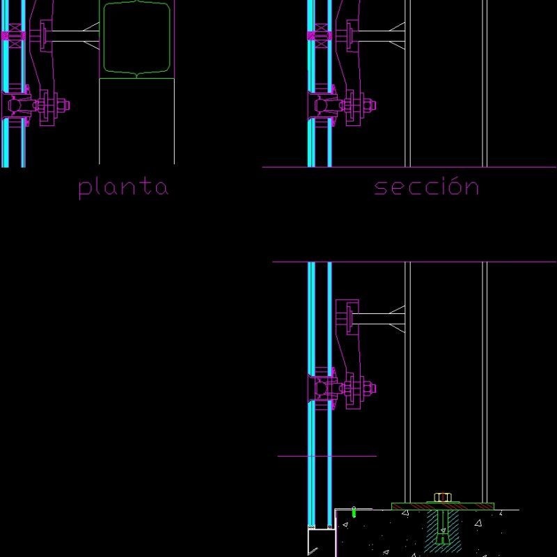Curtail Wall Glazed DWG Block for AutoCAD • Designs CAD