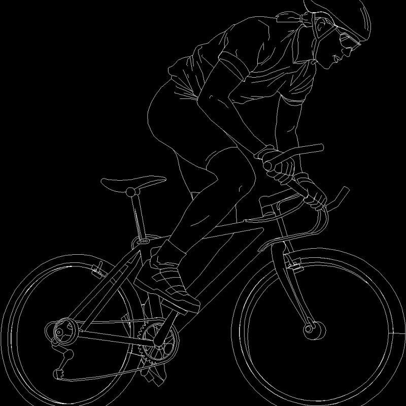 Cyclist 2 DWG Block for AutoCAD • Designs CAD