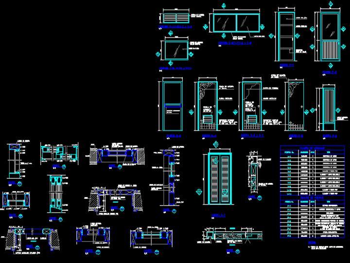 Wood Doors And Aluminium Windows Details DWG Detail for AutoCAD ...