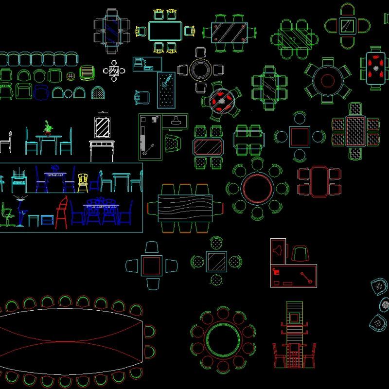 Dining Tables 02 DWG Block for AutoCAD • Designs CAD