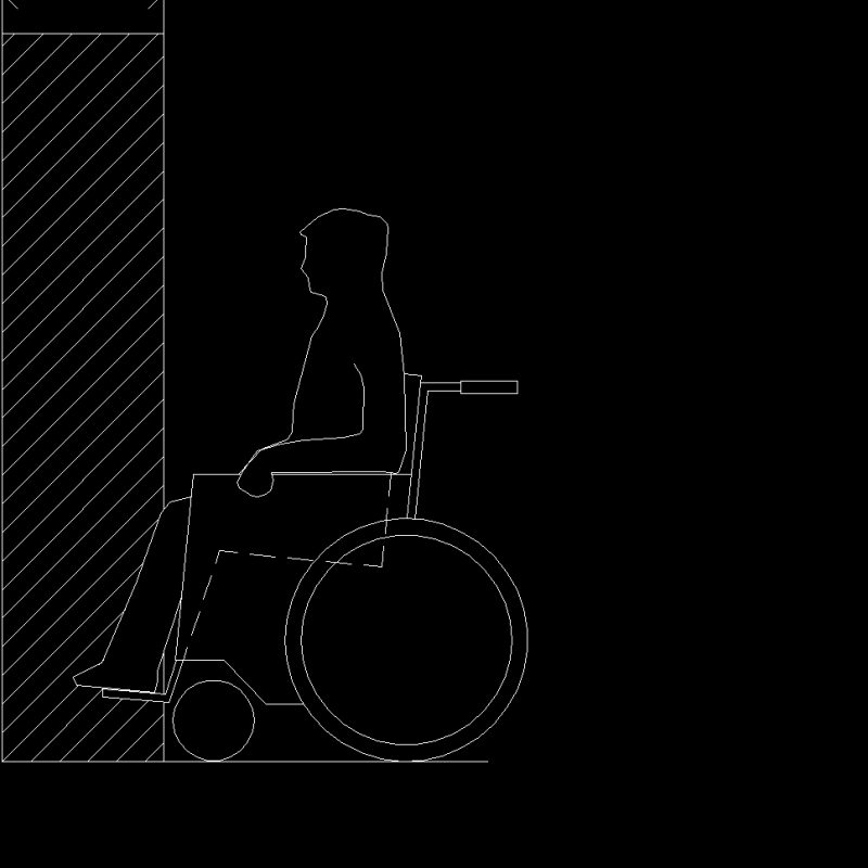 Discapacities Feets Space At Wheelchair DWG Block for AutoCAD • Designs CAD