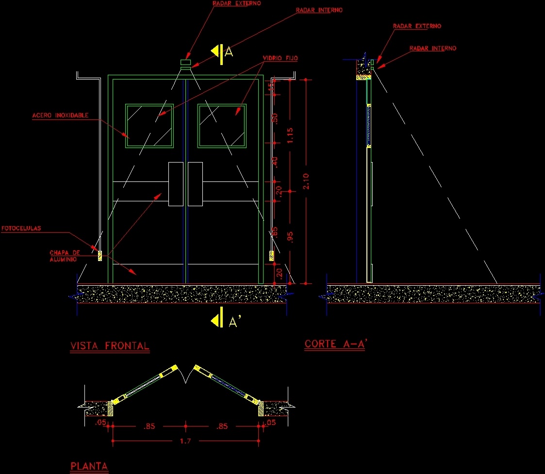 Door With Sensor DWG Block for AutoCAD • Designs CAD