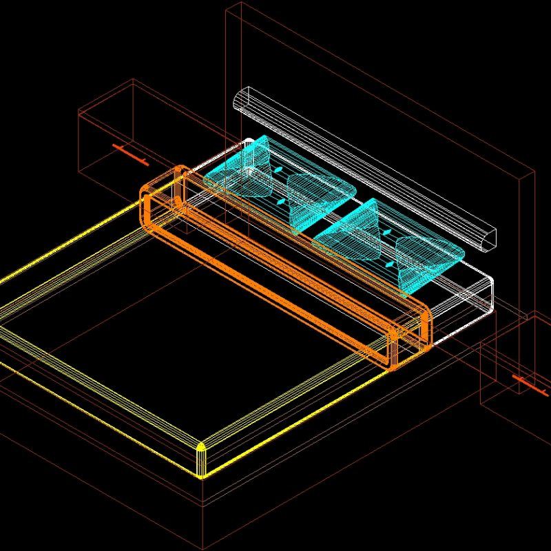 Double Bed 3d Dwg Model For Autocad • Designs Cad