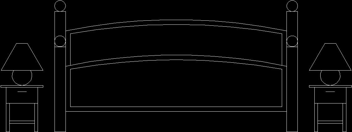 Double Bed Elevation DWG Elevation for AutoCAD • Designs CAD