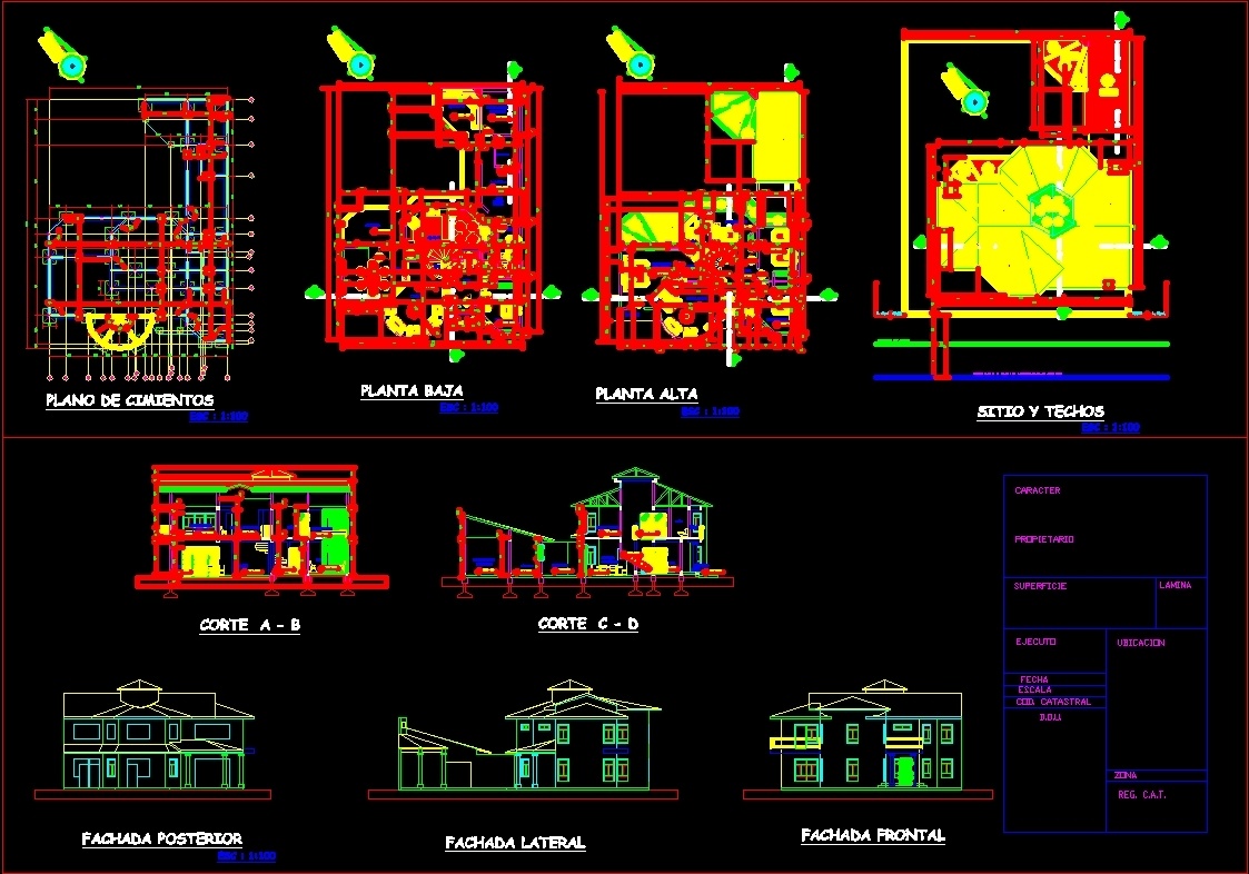 Duplex House DWG Section for AutoCAD • Designs CAD