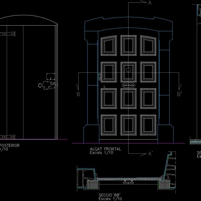 Entrance Door DWG Section for AutoCAD • Designs CAD