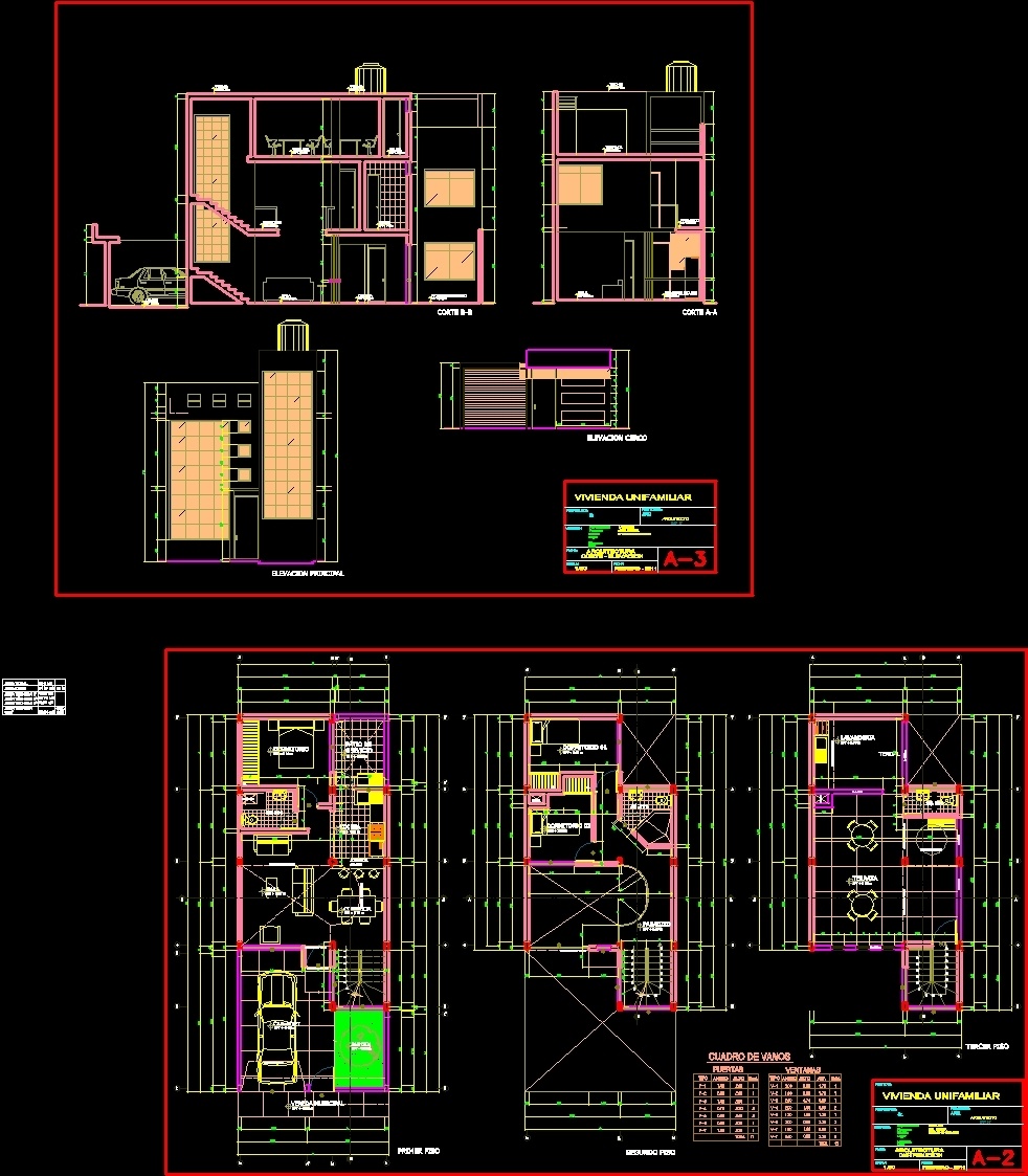 Family Home 6x15m DWG Plan for AutoCAD • Designs CAD