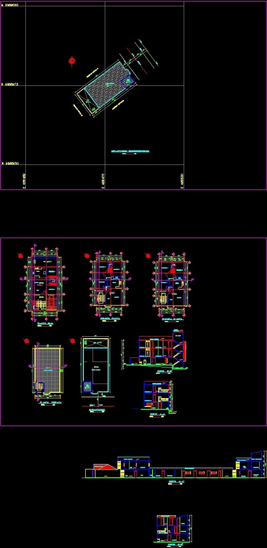 Family House Facades DWG Section for AutoCAD • Designs CAD