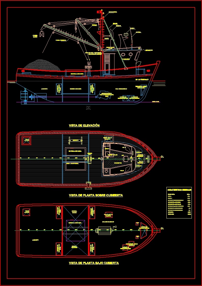 Fishing Boat Fishing Boat DWG Plan for AutoCAD • Designs CAD