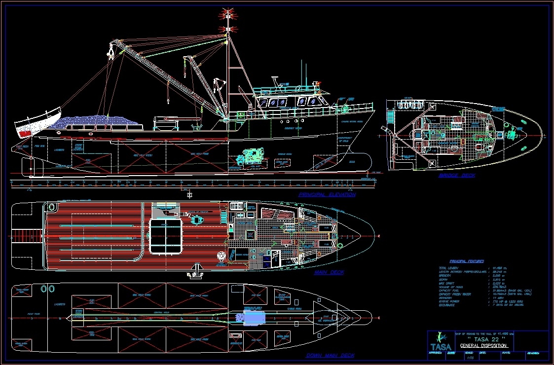 Boat plan view cad