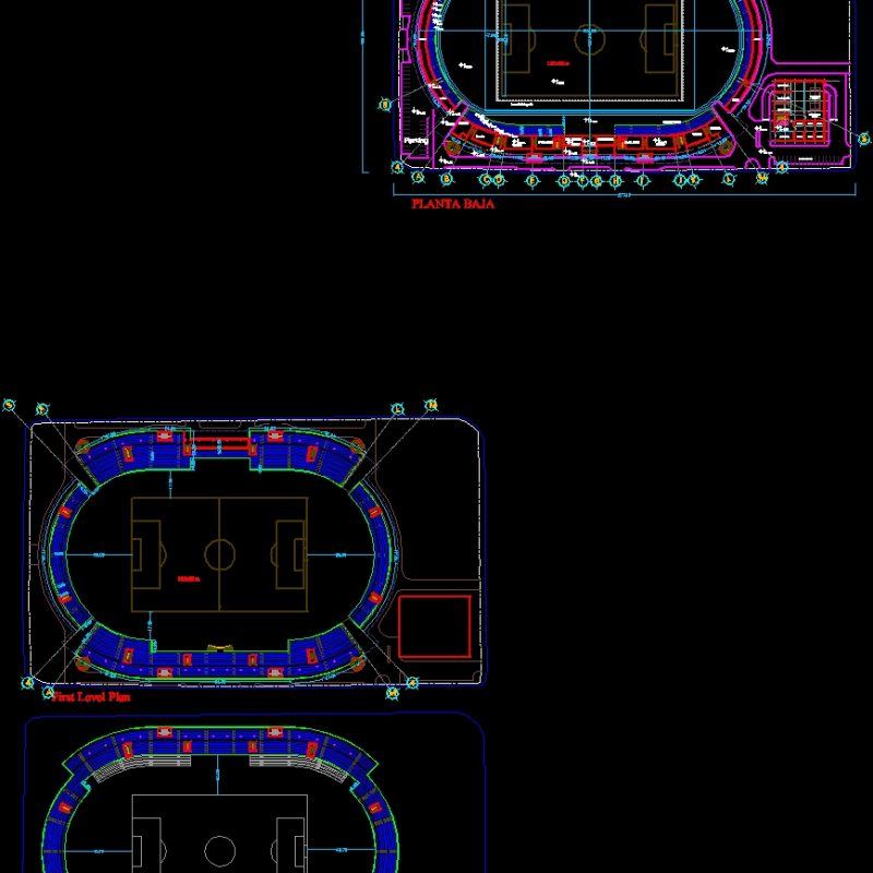 Football Stadium Dwg Block For Autocad • Designs Cad