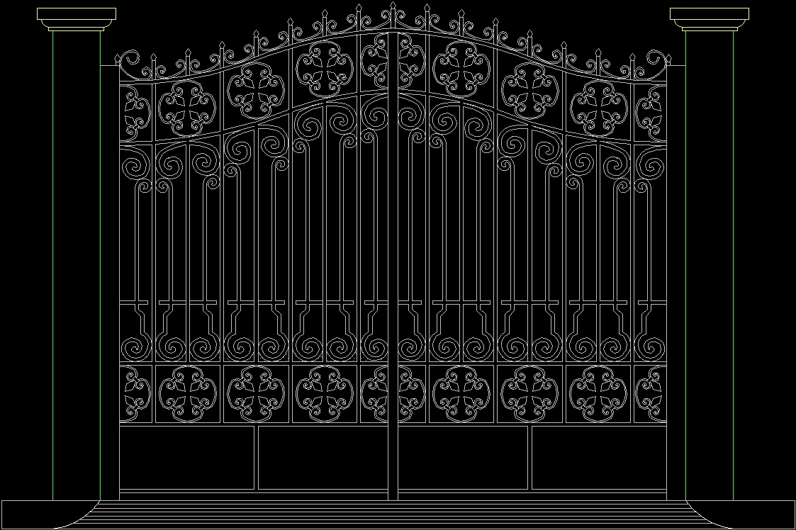 Iron Large Gate DWG Block for AutoCAD • Designs CAD