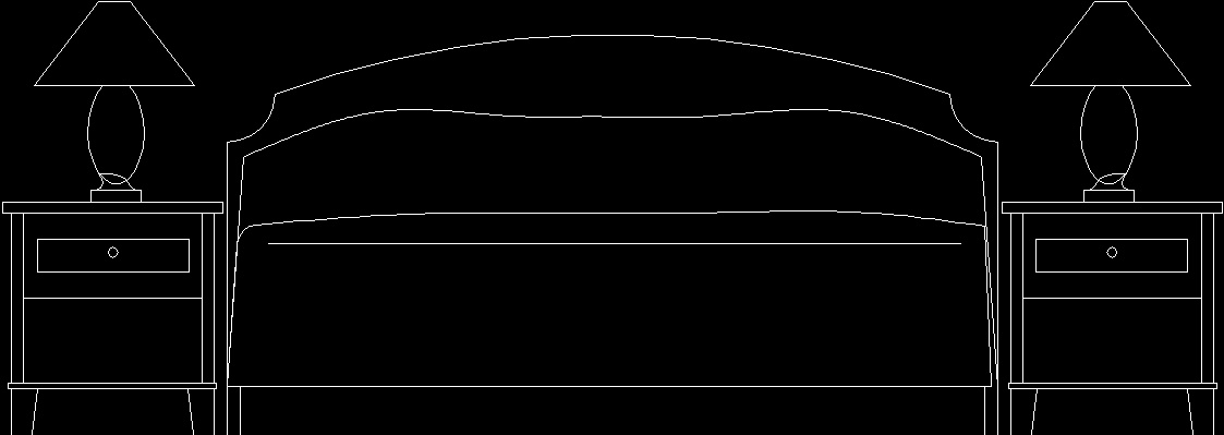 Front View - Bed DWG Block for AutoCAD • Designs CAD