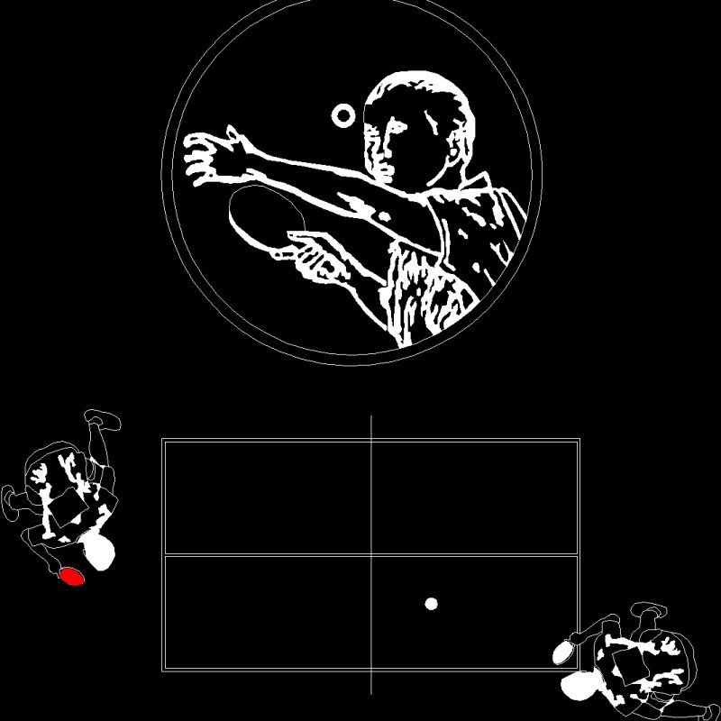 Game Of Table Tennis DWG Block For AutoCAD • Designs CAD