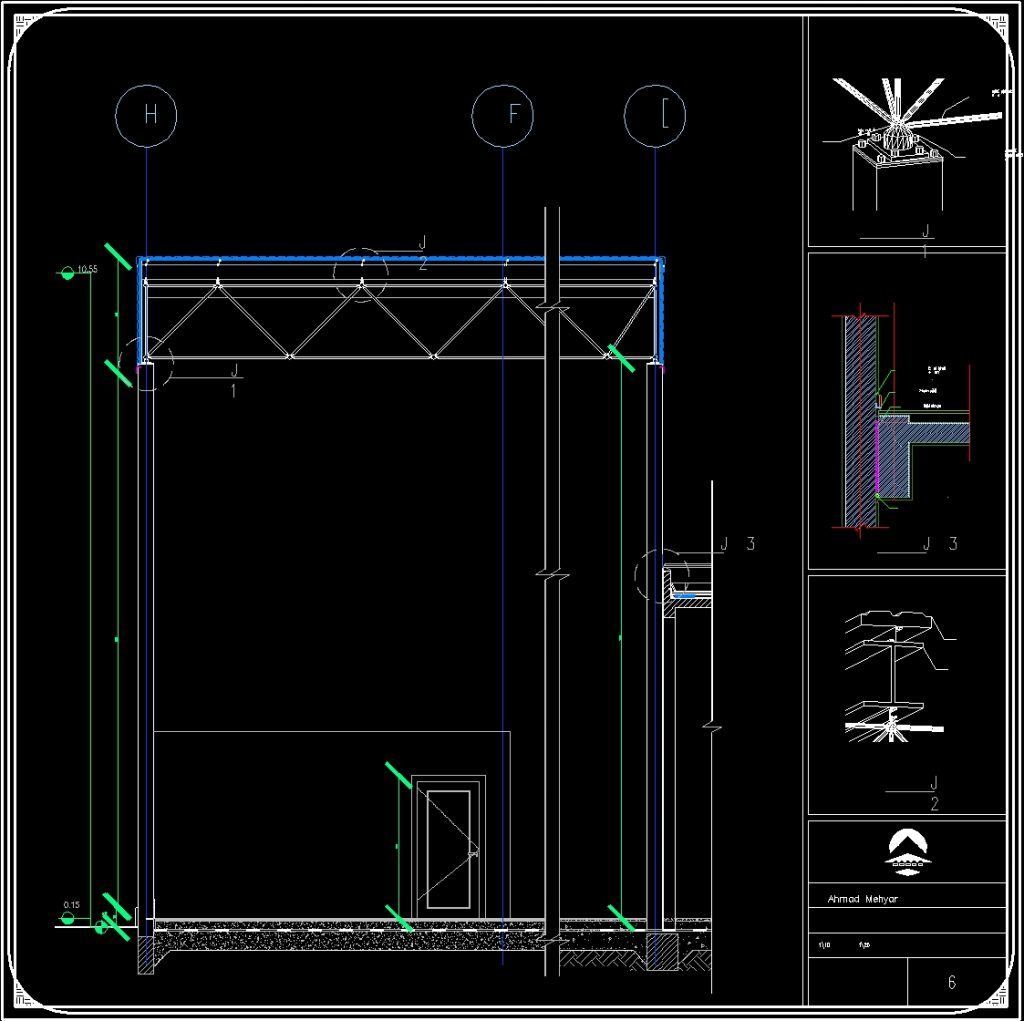 Gym Constructive Section 3D DWG Section for AutoCAD • Designs CAD