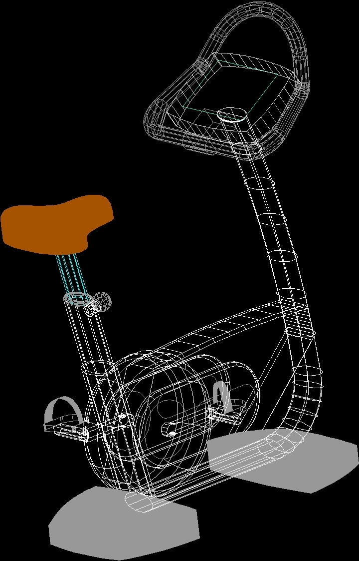 Gym Equipment, Stationary Bike 3D DWG Model for AutoCAD • Designs CAD