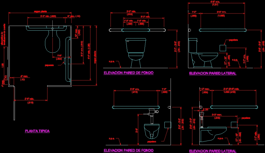 Handrail In Toilets DWG Plan for AutoCAD • Designs CAD