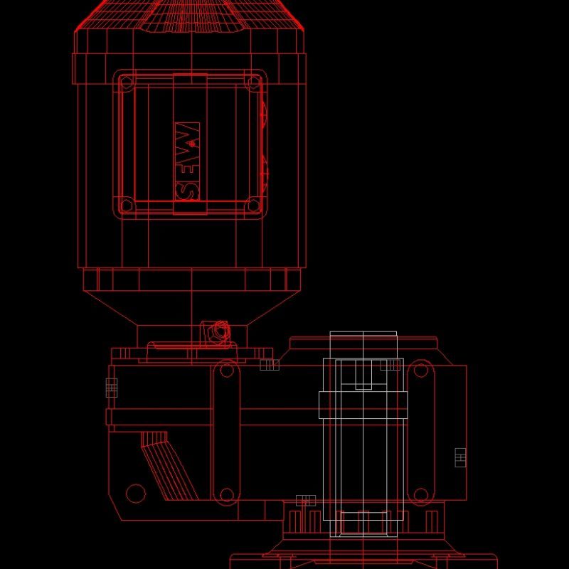 Hollow Shaft Gearmotor Sew DWG Block for AutoCAD • Designs CAD